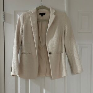 Ann Taylor Textured Cream Blazer